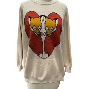 Cooperative Urban Outfitters Fox Heart Graphic Sweater – Size Medium